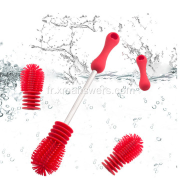 Brosse de nettoyage de bouteille en silicone rotative à haute température